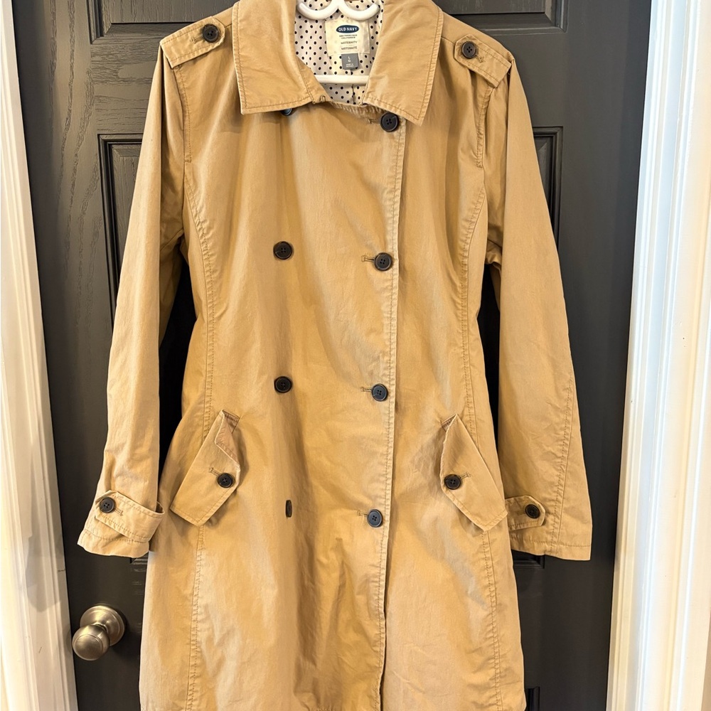 Old Navy Tan Trench Coat with Adjustable Cuffs